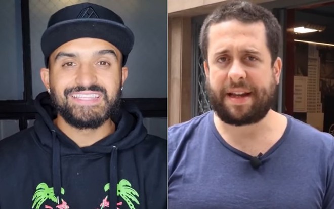 Montagem de fotos com Thiago Ventura (à esq.) e Maurício Meirelles em vídeos publicados no Facebook