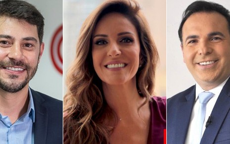 Evaristo Costa, Monalisa Perrone e Reinaldo Gottino em fotos posadas para divulgação da CNN Brasil
