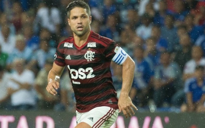 O meia Diego, capitão do Flamengo, durante jogo da equipe em 2019