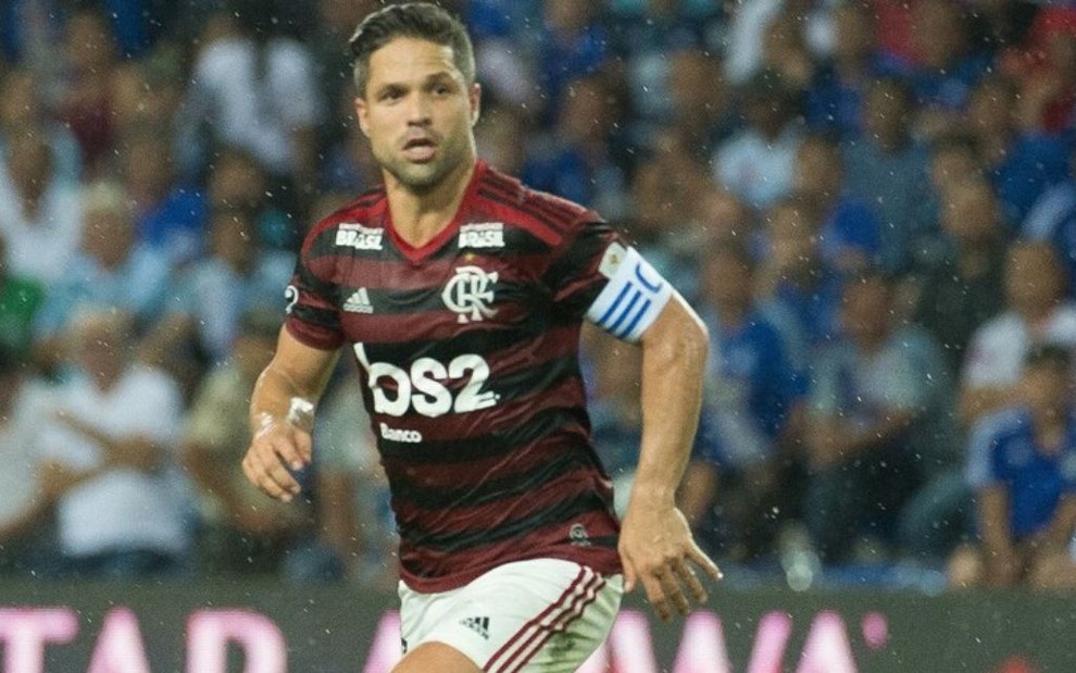 O meia Diego, capitão do Flamengo, durante jogo da equipe em 2019