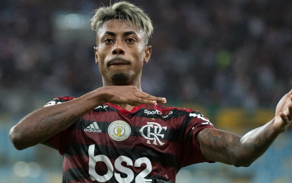 Bruno Henrique comemora gol marcado pelo Flamengo em 2019