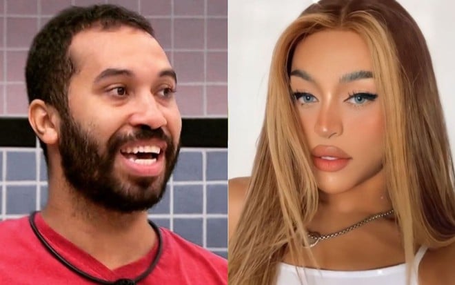 Montagem com os rostos de Gilbeto Nogueira, participante do BBB21, e a cantora Pabllo Vittar