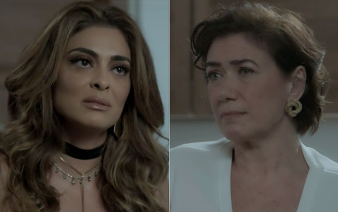 Montagem das atrizes Juliana Paes e Lilia Cabral em cena de A Força do Querer