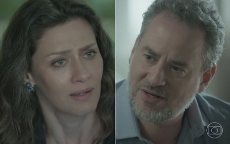 Montagem dos atores Maria Fernanda Cândido e Dan Stulbach em cena de A Força do Querer