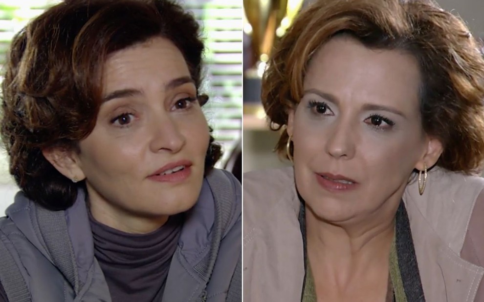 Montagem como atriz Gisele Fróes à esquerda como Vitória e Ana Beatriz Nogueira como Eva à direita ambas em cena de A Vida da Gente