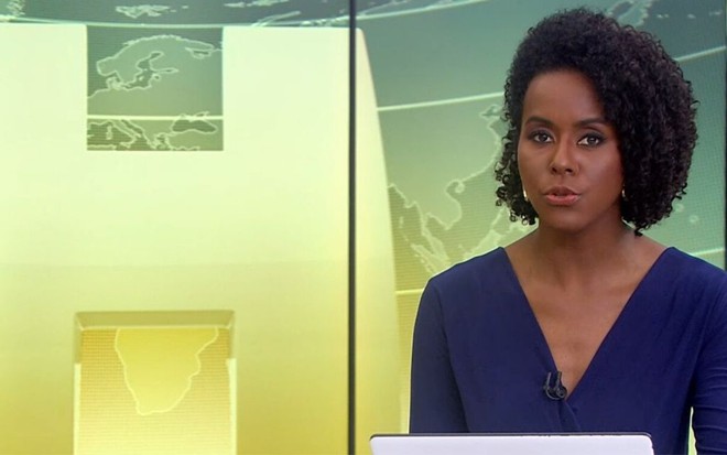 Maju Coutinho em plantão do Jornal Hoje durante o Globo Esporte