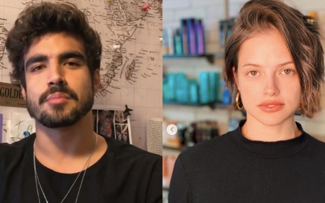 Fotomontagem com os atores Caio Castro e Agatha Moreira