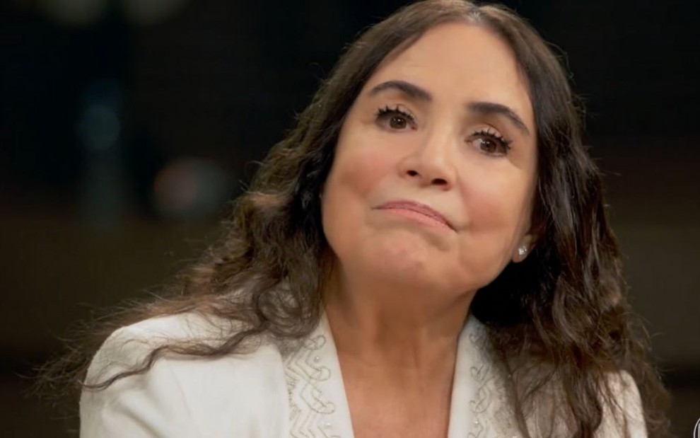 A atriz Regina Duarte no programa Conversa com Bial, na Globo, em 2019