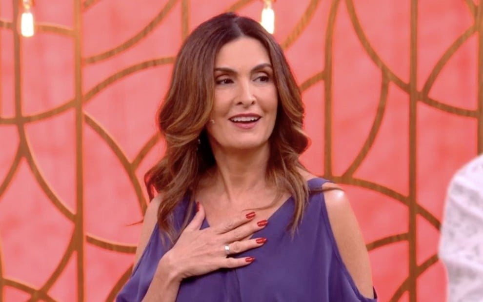 Fátima Bernardes no palco do Encontro, da Globo, em novembro de 2020
