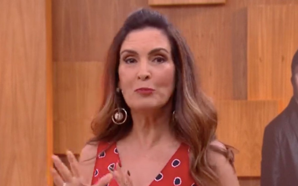 A apresentadora Fátima Bernardes no programa Encontro desta quarta-feira (25) na Globo
