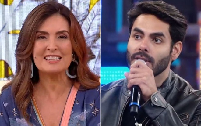 Montagem de fotos com Fátima Bernardes no Encontro e Rodolffo no Domingão do Faustão