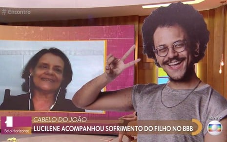 A dona de casa Lucilene Pedrosa durante conversa por videochamada no programa Encontro com Fátima Bernardes desta quarta (7)