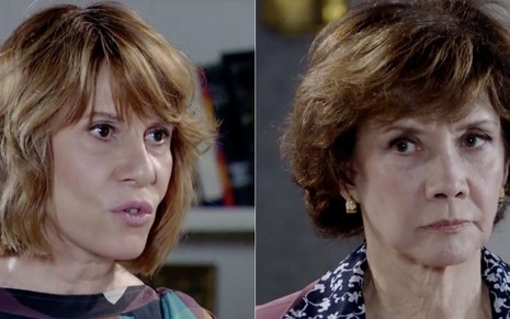 Montagem de Renata Sorrah e Ana Rosa caracterizadas como personagens de Fina Estampa