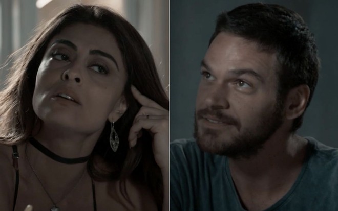 Montagem de Juliana Paes e Emilio Dantas em cena de A Força do Querer