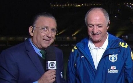 Galvão Bueno entrevistando Felipão, então técnico da Seleção Brasileira, antes da Copa do Mundo 2014