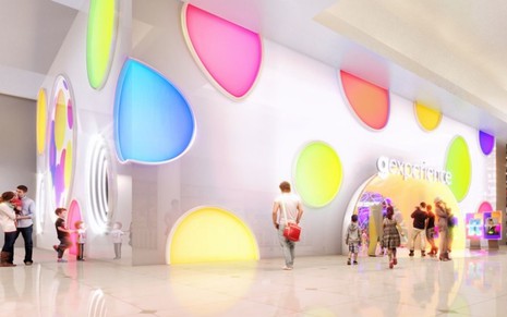 Imagem do projeto de fachada do GExperience, espaço de diversão interativa que será aberto em 2021 em SP