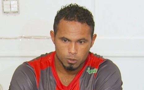 O goleiro Bruno Fernandes de Souza em entrevista coletiva reproduzida pela Globo