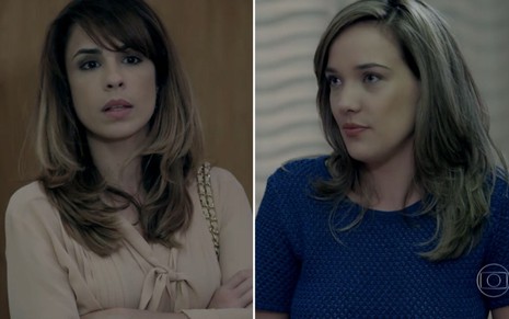 Montagem das atrizes Maria Ribeiro e Adriana Birolli como Danielle e Amanda de Império