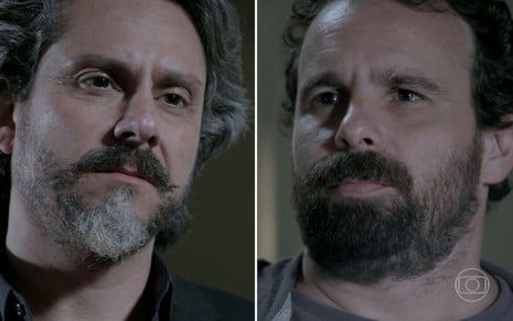 Montagem dos atores Alexandre Nero e Jonas Torres como José Alfredo e Ismael de Império, novela das nove da Globo