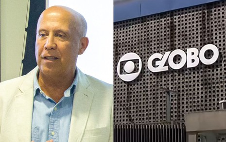 Montagem de fotos com o presidente executivo da Globo, Jorge Nóbrega, e o logo da Globo