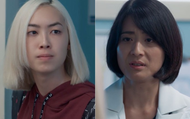 Montagem de fotos com as personagens Tina (Ana Hikari, à esquerda) e Mitsuko (Lina Agifu, à direita) em cena de Malhação - Viva a Diferença