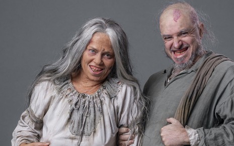 Vivianne Pasmanter e Guilherme Piva usam próteses e maquiagem para surgirem idosos na novela Nos Tempos do Imperador