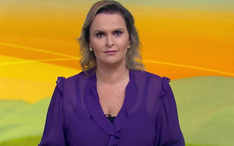 A jornalista Ana Paula Campos no cenário do Globo Rural, exibido no domingo, 3 de maio