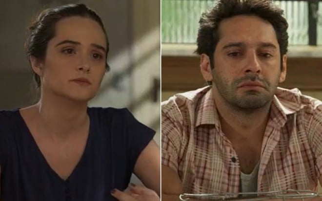 Montagem dos atores Juliana Paiva e João Baldasserini como Luna/Fiona e Zezinho em Salve-se Quem Puder, da Globo