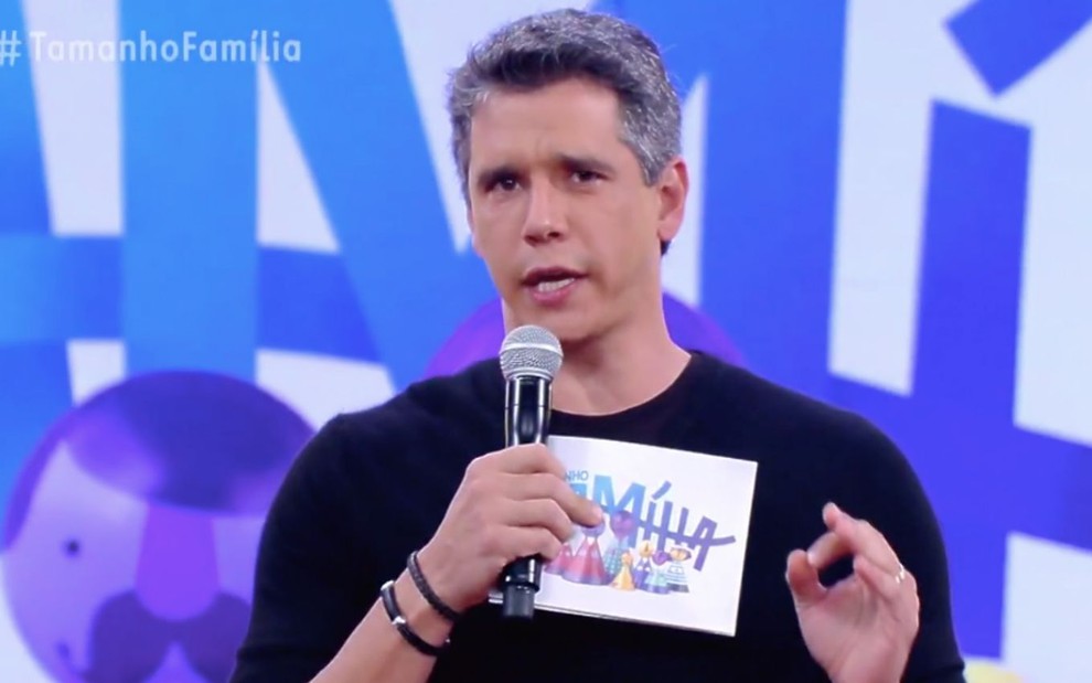O apresentador Márcio Garcia no programa Tamanho Família, da Globo, em edição de 9 de agosto de 2020