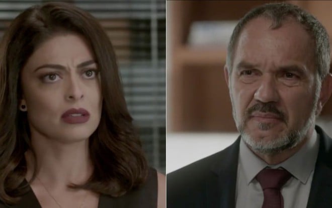 Montagem com os atores Juliana Paes e Humberto Martins caracterizados como seus personagens em Totalmente Demais