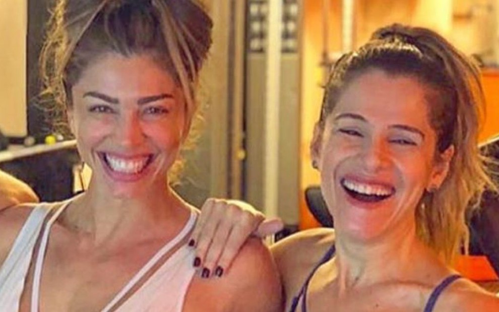 Grazi Massafera e Ingrid Guimarães juntas na academia em foto publicada no Instagram em setembro de 2019