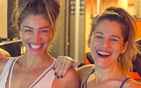 Grazi Massafera e Ingrid Guimarães juntas na academia em foto publicada no Instagram em setembro de 2019