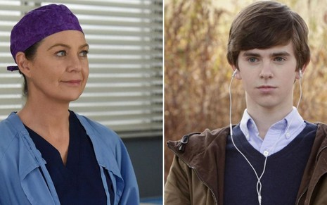 De toca hospitalar, Ellen Pompeo aparece em Grey's Anatomy; Freddie Highmore surge sentado em um banco em Bates Motel