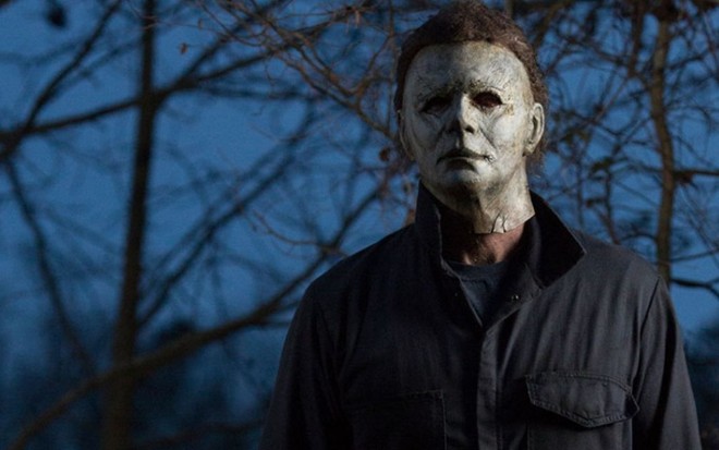 James Jude Courtney como Michael Meyers em cena de Halloween (2018)