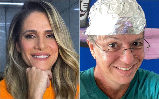 Ingrid Guimarães e Boninho em fotos publicadas no Instagram; humorista levou bronca do diretor do BBB21 - REPRODUÇÃO/INSTAGRAM
