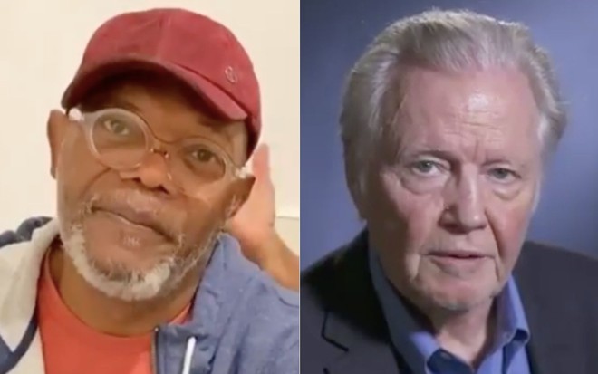 Montagem de fotos com os atores Samuel L. Jackson (à esquerda) e Jon Voight (à direita)