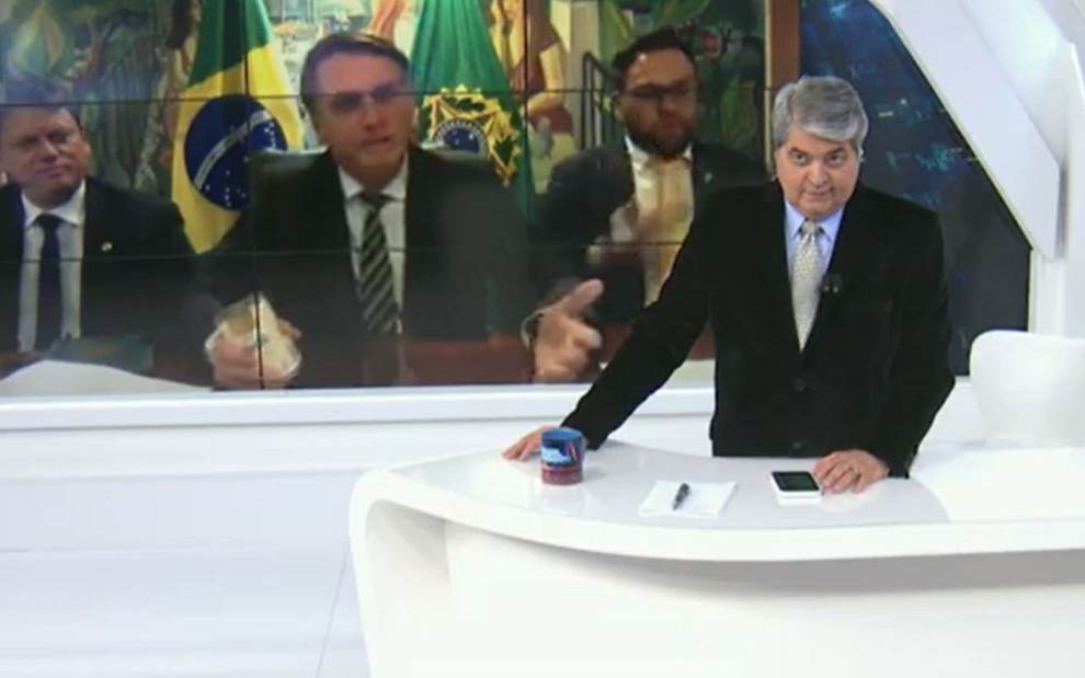 José Luiz Datena entrevista Jair Bolsonaro no Brasil Urgente, da Band, em 8 de fevereiro de 2021