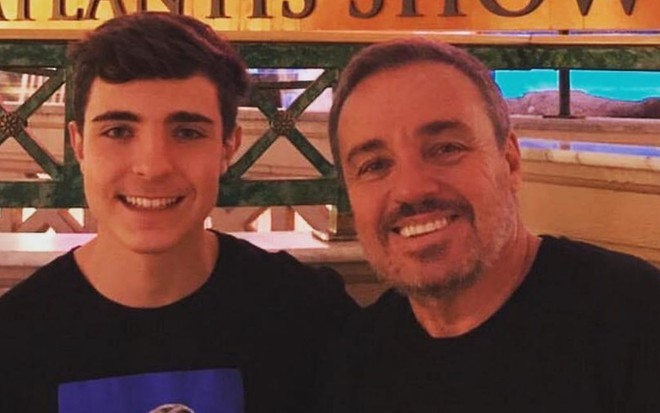 Imagem de João Augusto Liberato e Gugu Liberato, em viagem nos Estados Unidos