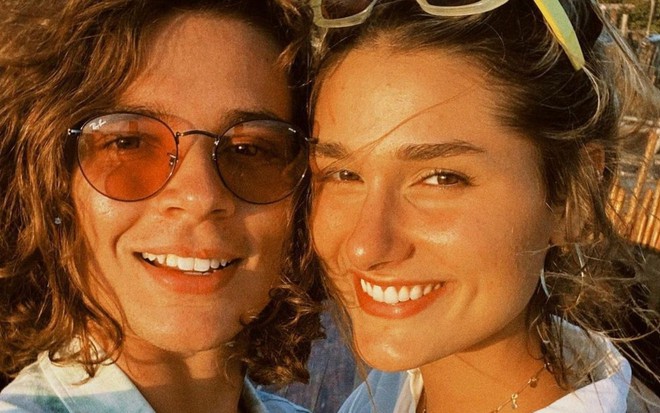 João Figueiredo e Sasha Meneghel em Tulum, no México, em janeiro de 2021