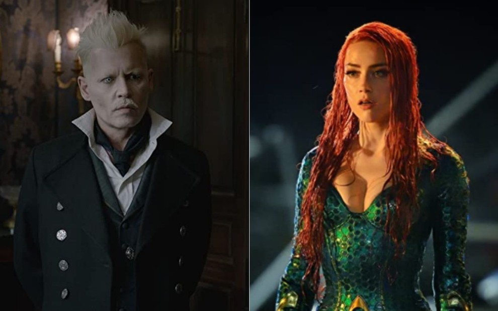 Johnny Depp em Animais Fantásticos 2 e Amber Heard em Aquaman