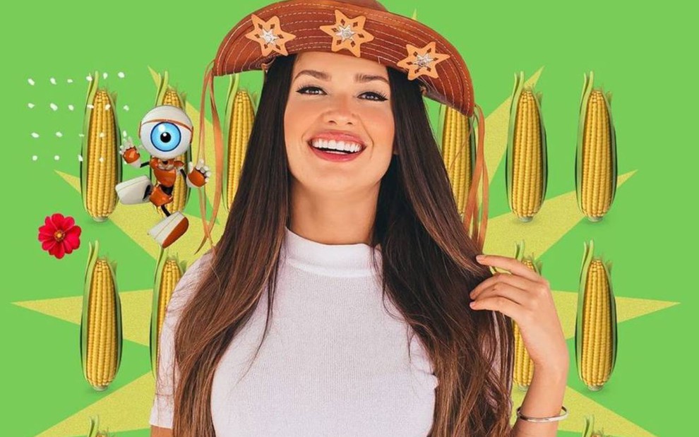 Imagem de Juliette Freire utilizada nas redes sociais dela, ela aparece sorrindo, com chapéu de cangaceiro, com cactos ao fundo e bonequinho do BBB