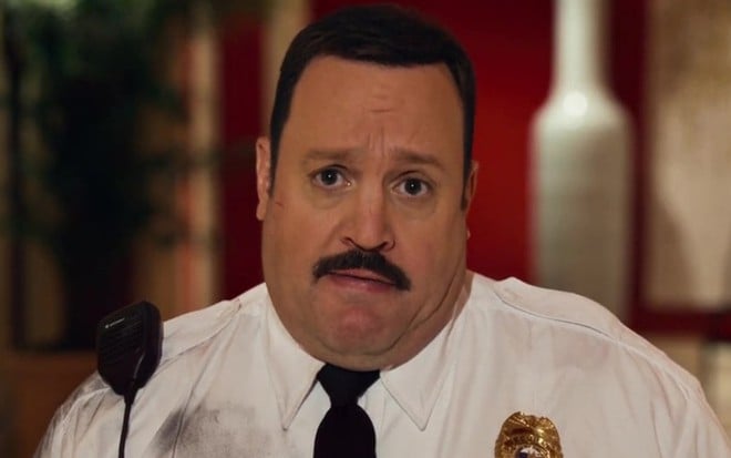 Kevin James caracterizado como Paul Blart em Segurança de Shopping 2