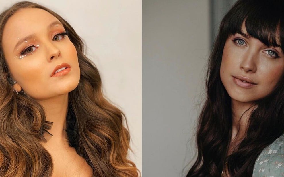 Montagem com as atrizes Larissa Manoela (à esquerda) e Maiara Walsh (direita); fotos do Instagram 