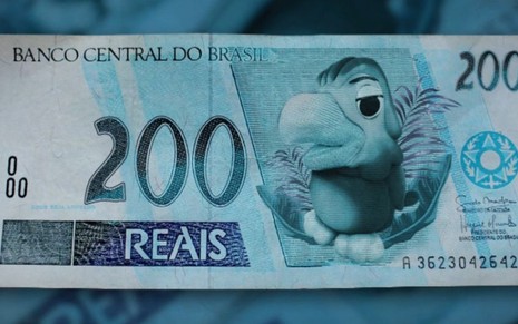 Imagem de uma nota de R$ 200 com Louro José estampado