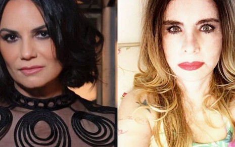 Montagem de fotos de Luiza Brunet e Isis de Oliveira com registros de Instagram