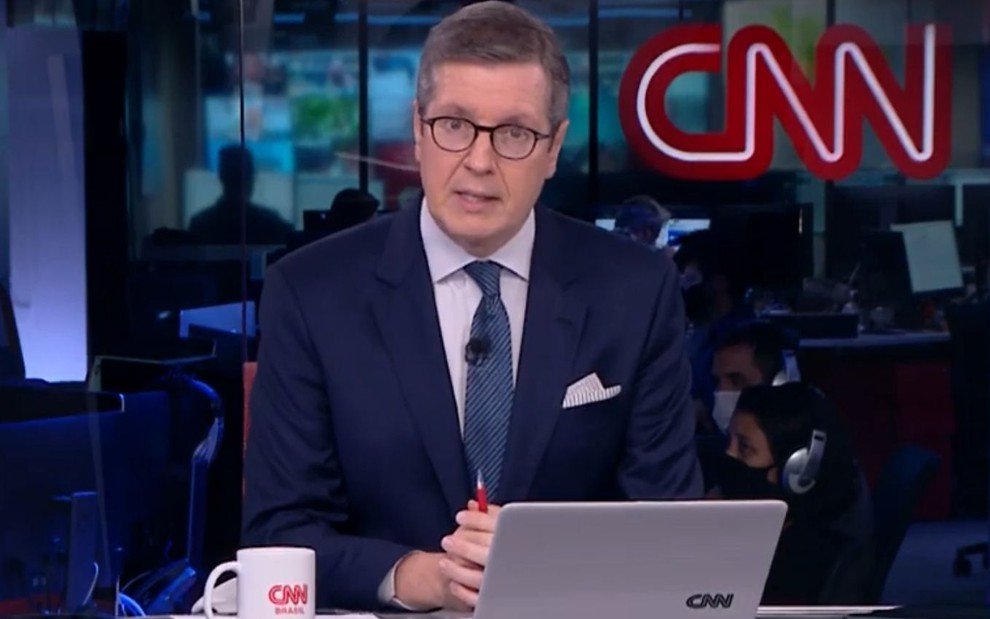 Márcio Gomes no comando do Prime Time, na CNN Brasil, em 4 de fevereiro de 2021