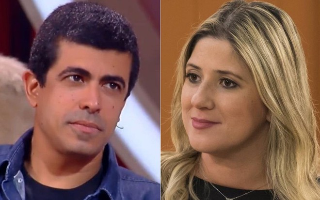 O ex-diretor Marcius Melhem e a atriz Dani Calabresa em reprodução da TV Globo