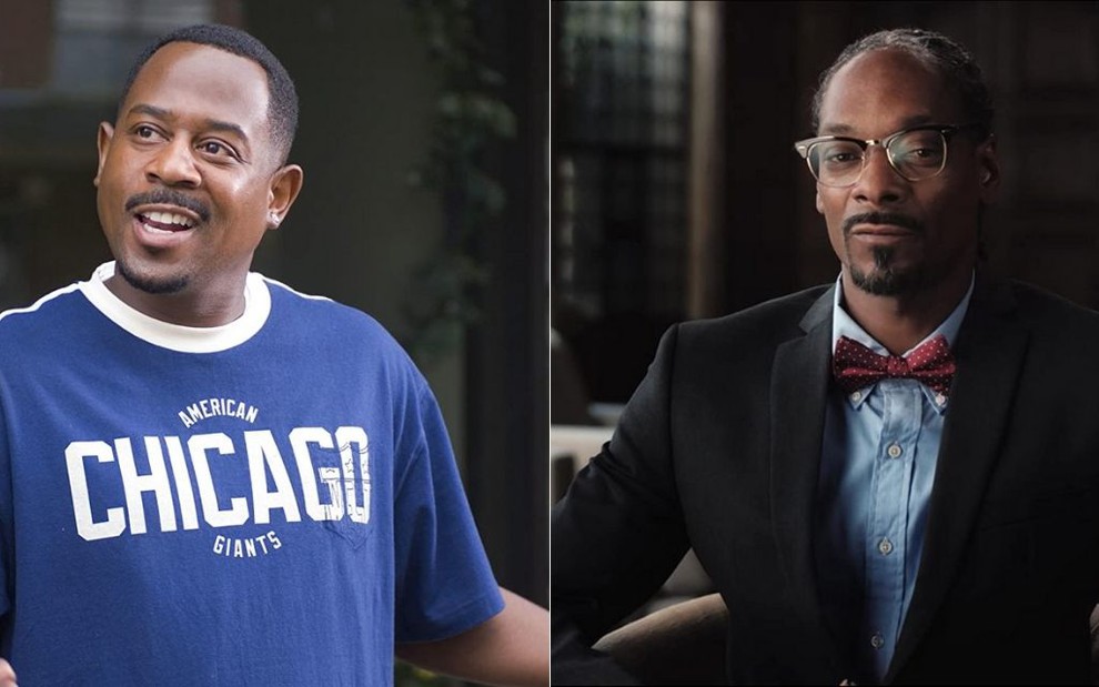 Martin Lawrence em O Bom Filho à Casa Torna (2008) e Snoop Dogg (2019) em cena do documentário The Black Godfather