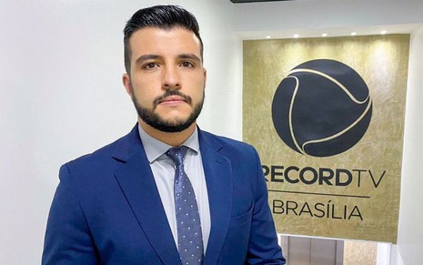 Matheus Ribeiro na Record Brasília em publicação para seu Instagram
