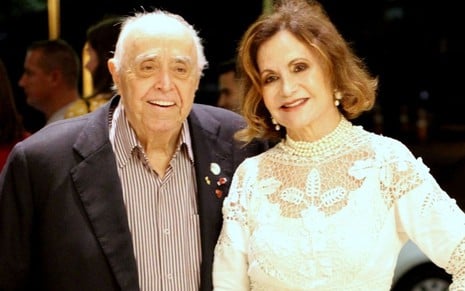 Mauro Mendonça e Rosamaria Murtinho na celebração de bodas de diamante em 2019, no Rio de Janeiro